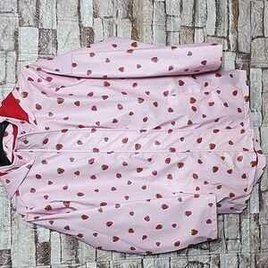 Hunter Cute Pink Strawberry Print Rain Jacket Brand New